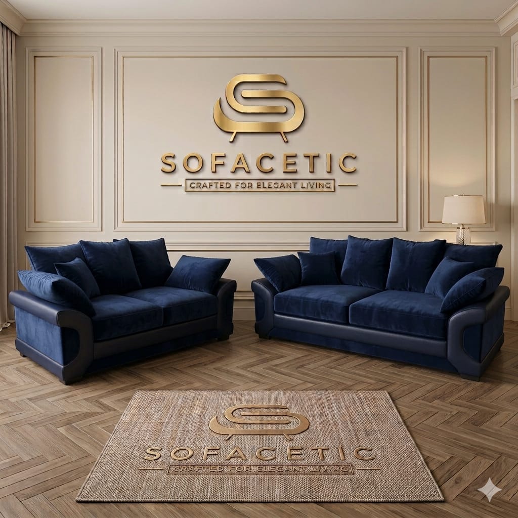 Dino Plush Velvet Modern Sofa Set