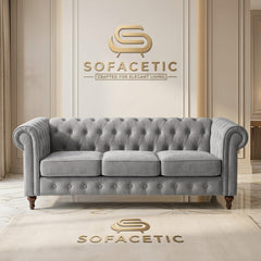 Olympia Chesterfield  Chenile  Sofa Set