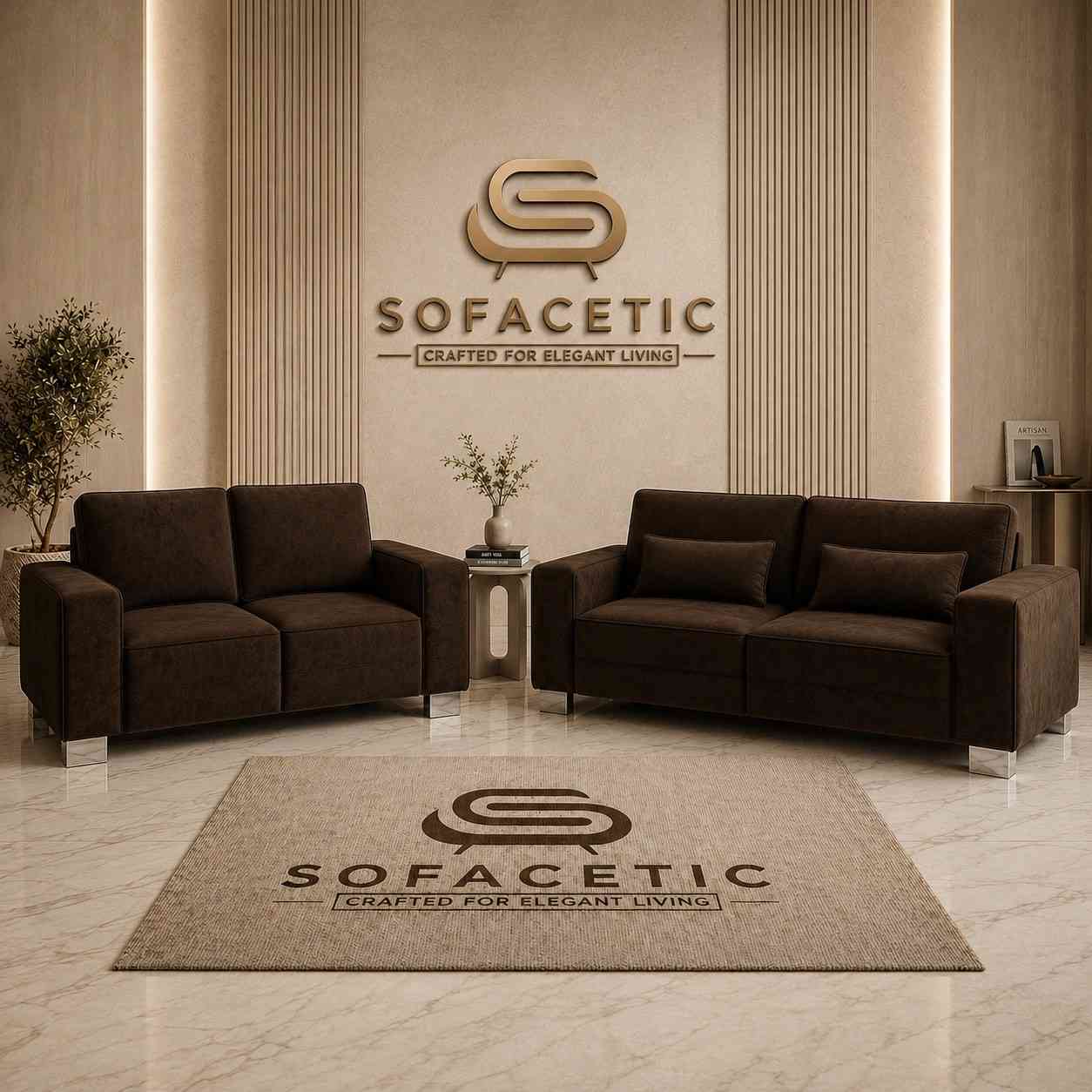 Salon Plush Velvet Sofa