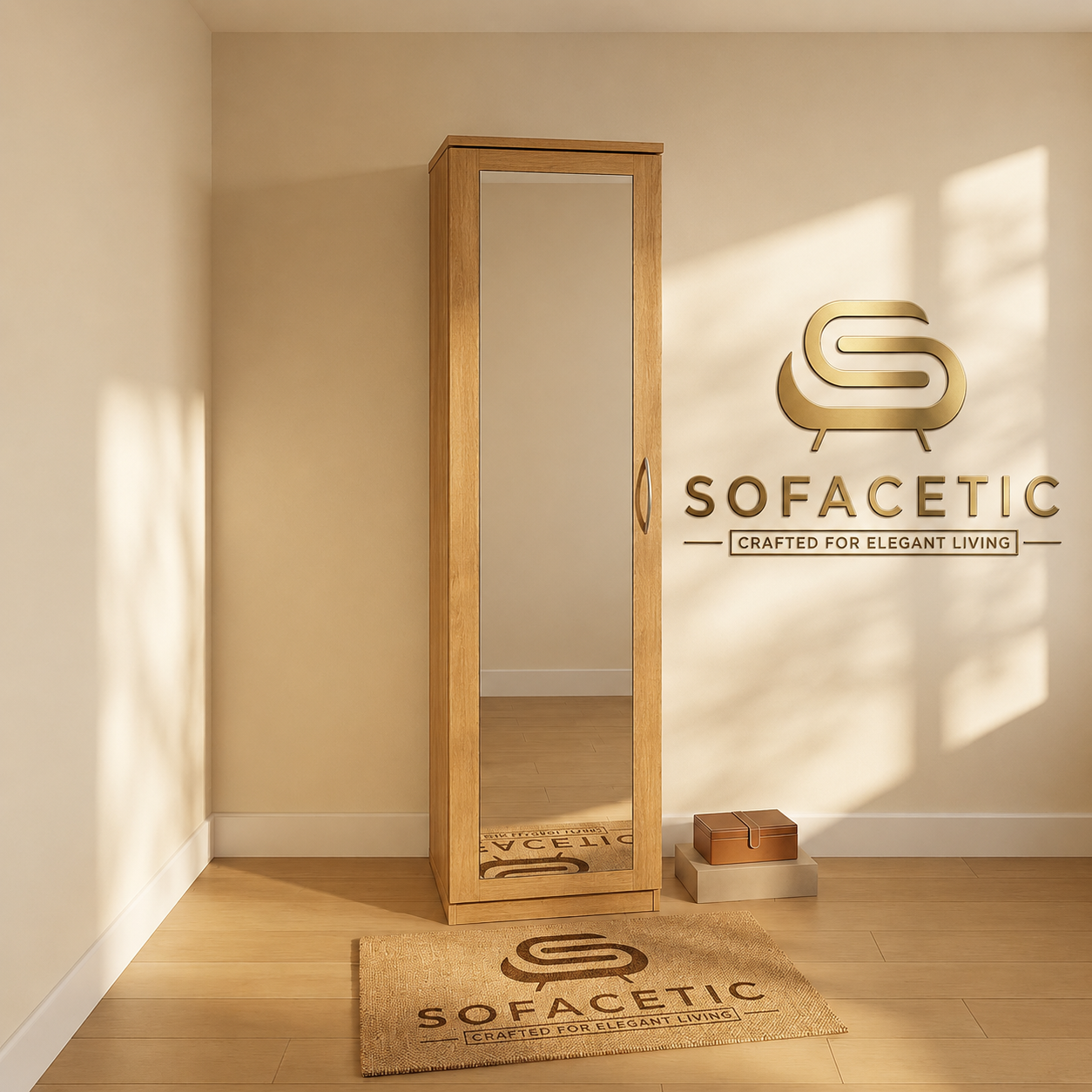 Single Door Oak Color Wardrobe