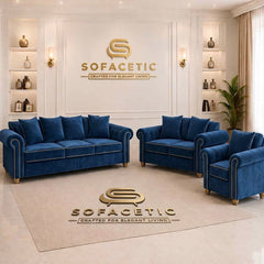 Olympia Ashwin Plush velvet Sofa Set