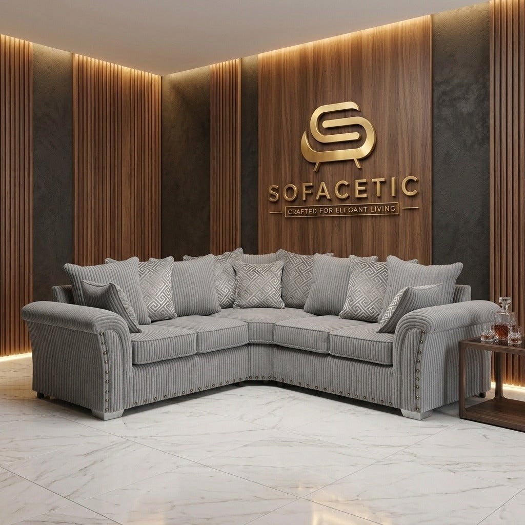 Juxen Jumbo Cord Designer Sofa Set