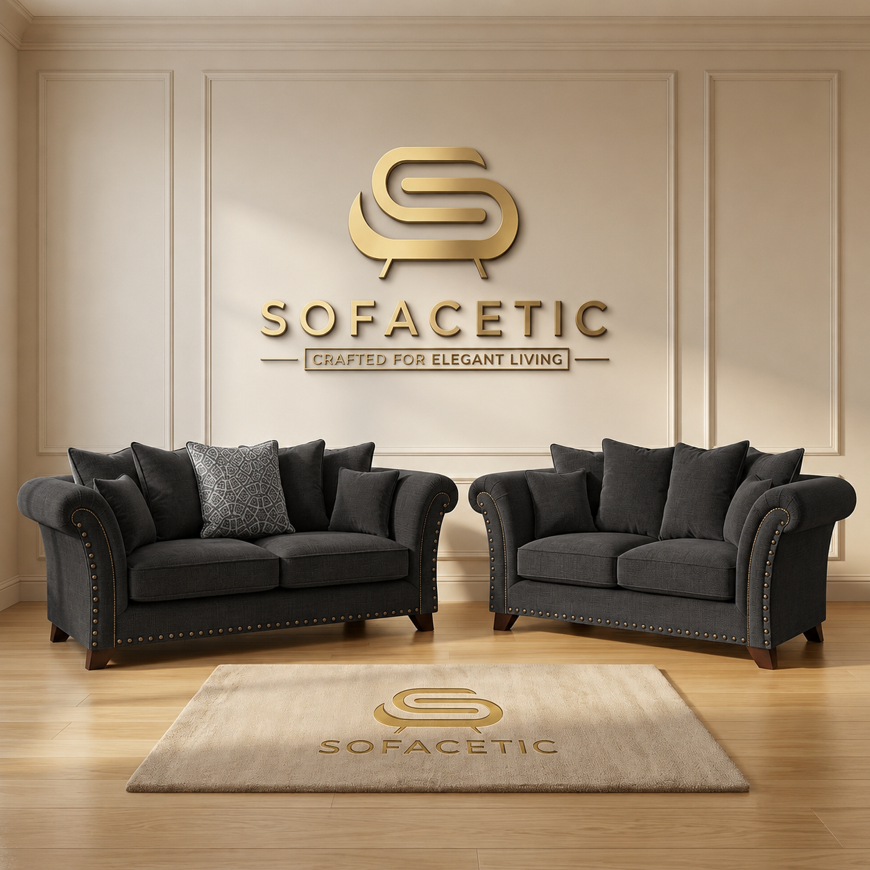 Juxen Chenile Designer Sofa Set