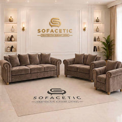 Olympia Ashwin Plush velvet Sofa Set