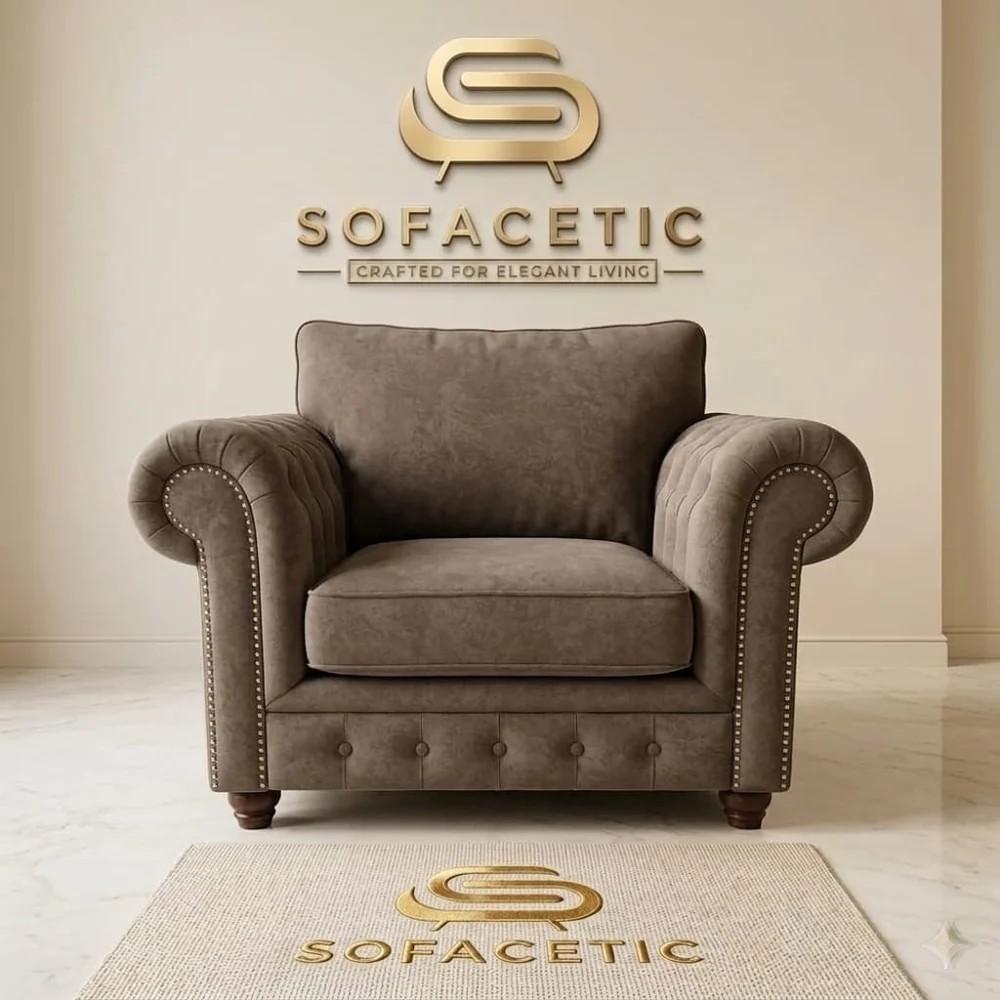 Monzi Chenille Contemporary Sofa Set