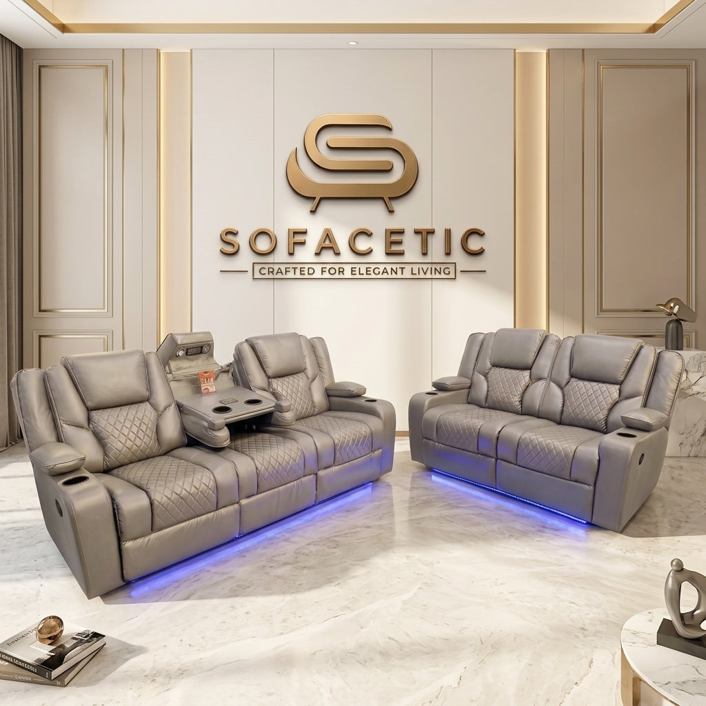 Orlando Recliner Sofa Grey Set