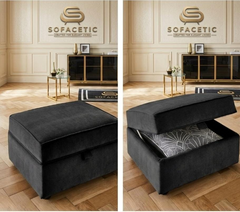 Storage Footstool in Plush Velvet Fabric