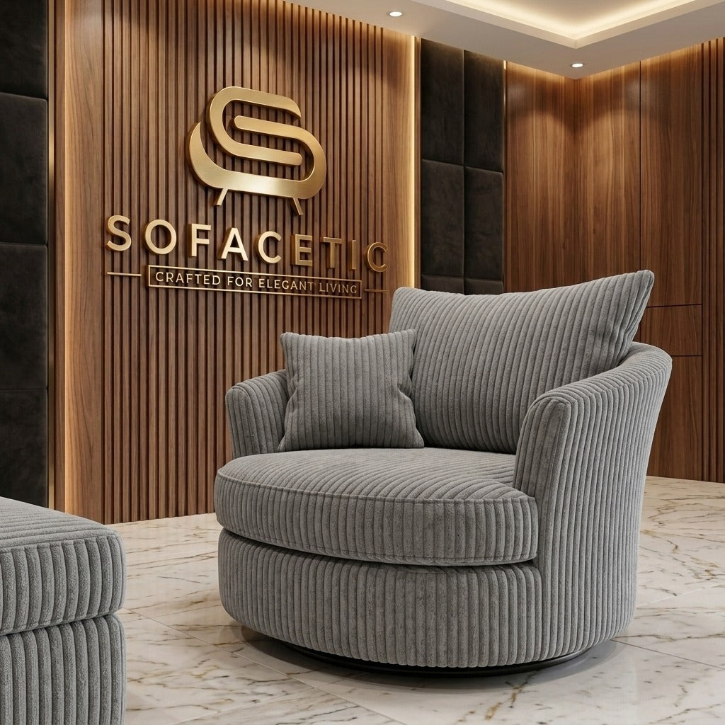 Juxen Jumbo Cord Designer Sofa Set