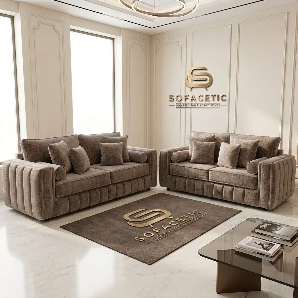Lilly Chenille Fabric Luxury Sofa Set