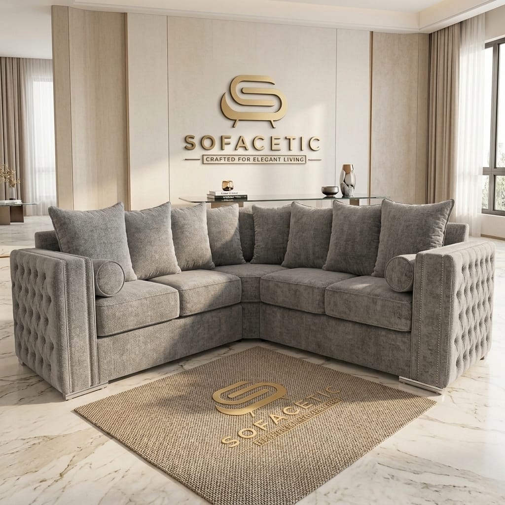 Ruby Alaska Chenile Sofa Set
