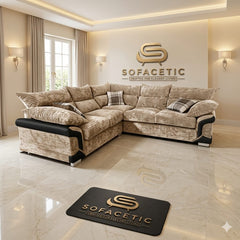 Dino Crushed Velvet Modern Sofa Set