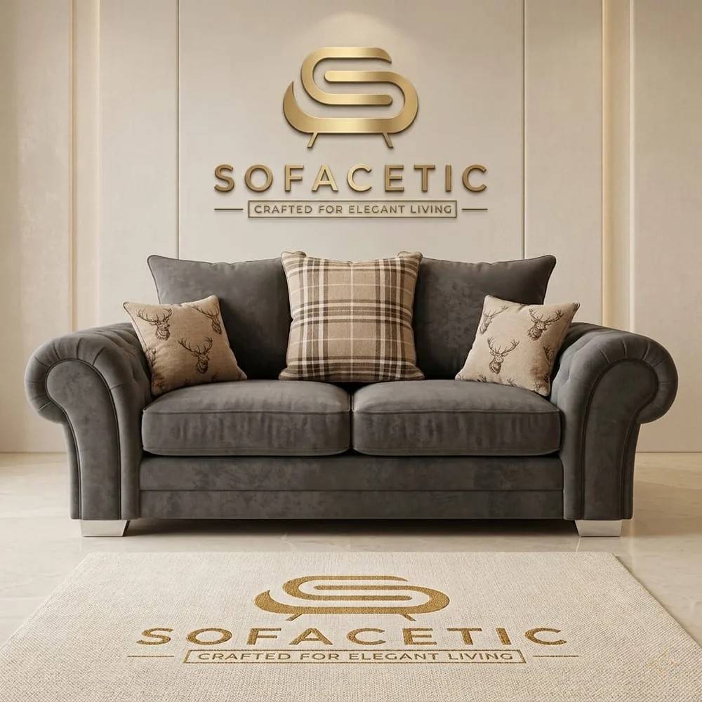 Brixa Chenile Fabric Modern Sofa Set