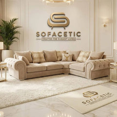 Brixa Plush Velvet Fabric Modern Sofa Set