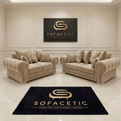 Brixa Plush Velvet Fabric Modern Sofa Set