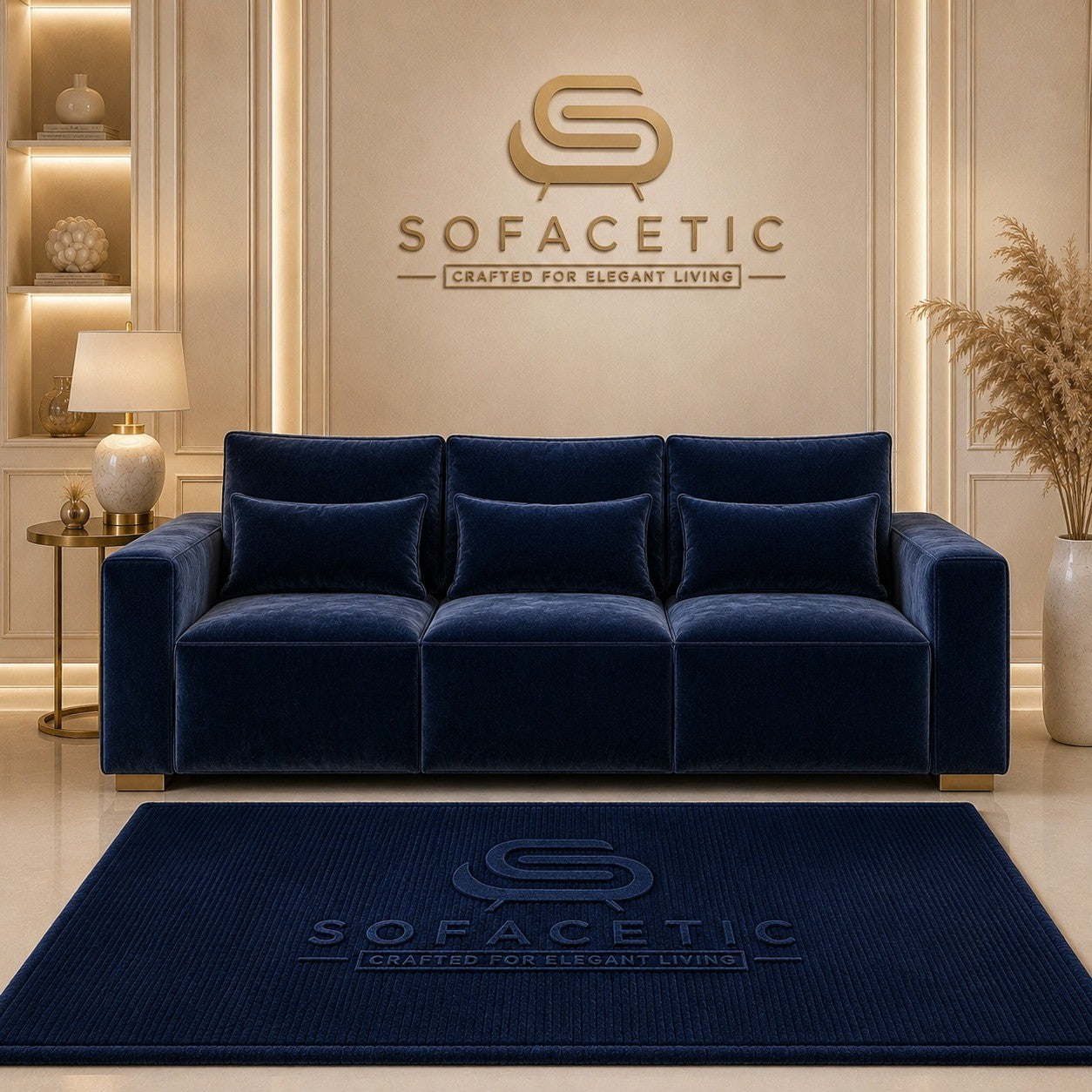 Sleefy Plush velvet Comfort Sofa Set
