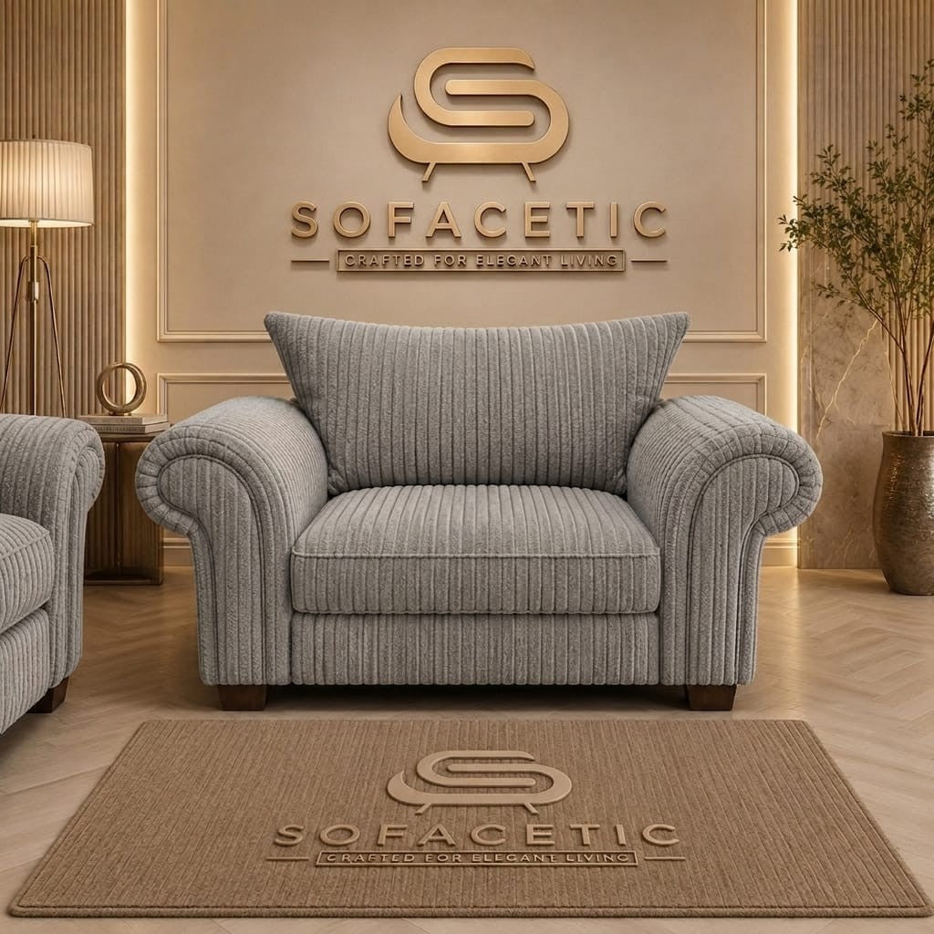 Monzi Jumbo Cord Contemporary Sofa Set