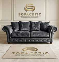 Juxen Crush Velvet Designer Sofa Set