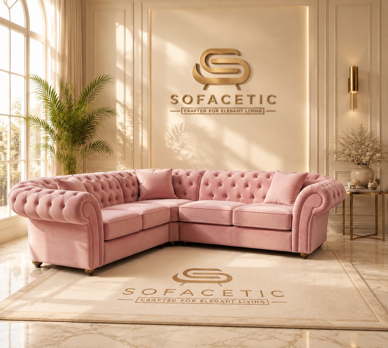 Nicole Plush velvet  Luxury Sofa Set