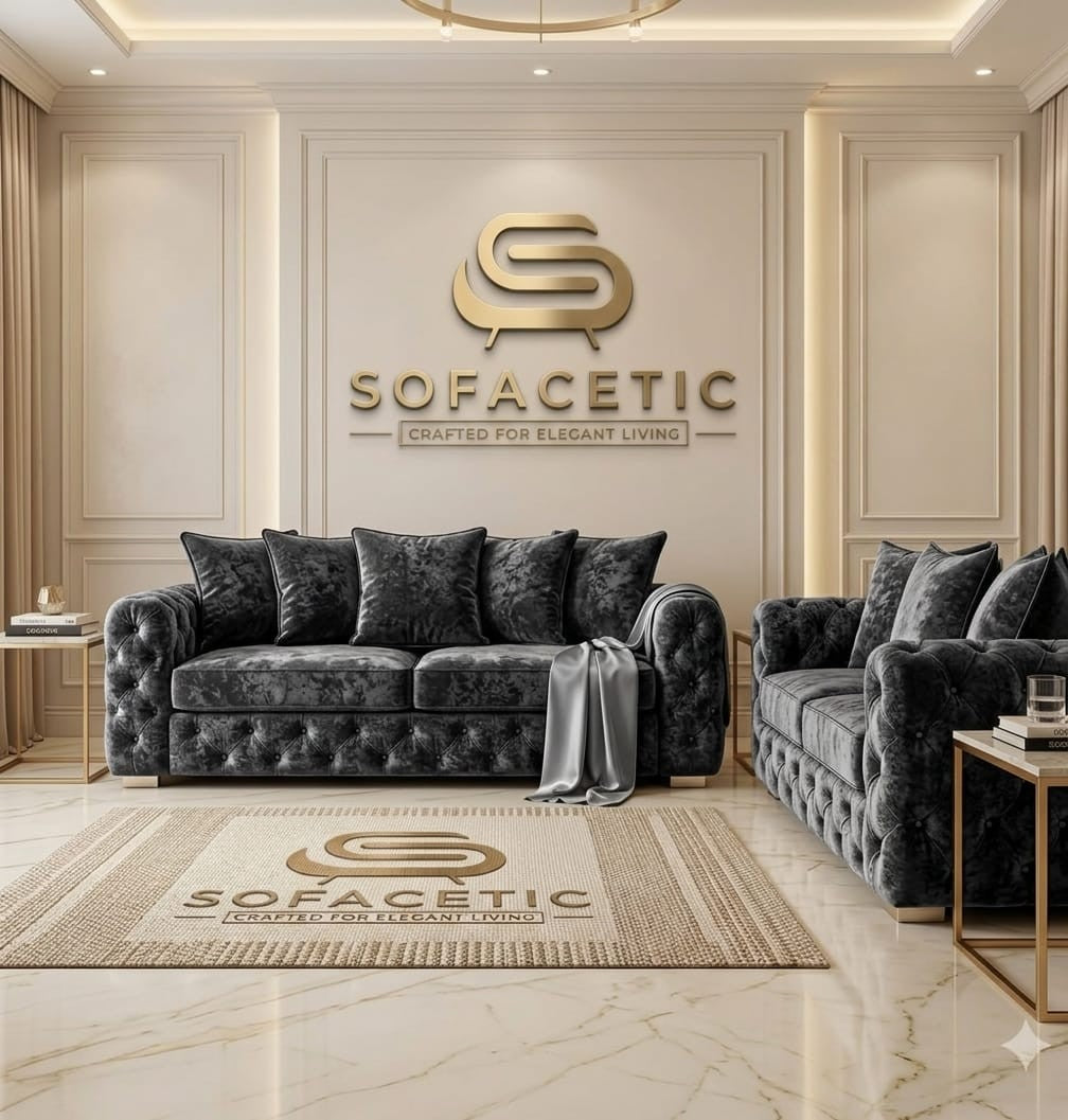 Urban Crush velvet Living Sofa Set