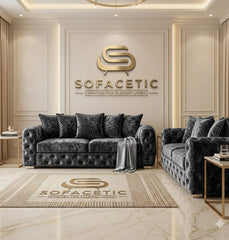 Urban Crush velvet Living Sofa Set