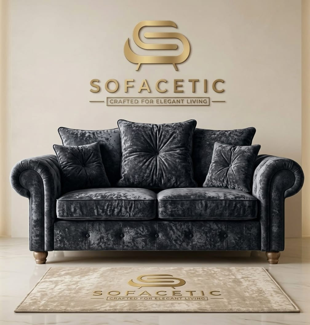 Monzi Crush velvet  Contemporary Sofa Set