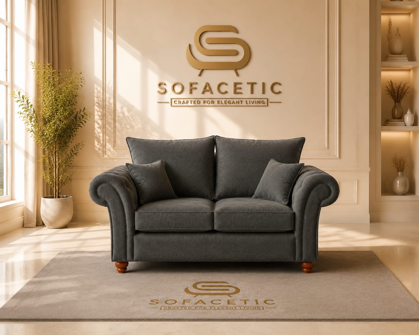 Nicole Naple Fabric Luxury Sofa Set