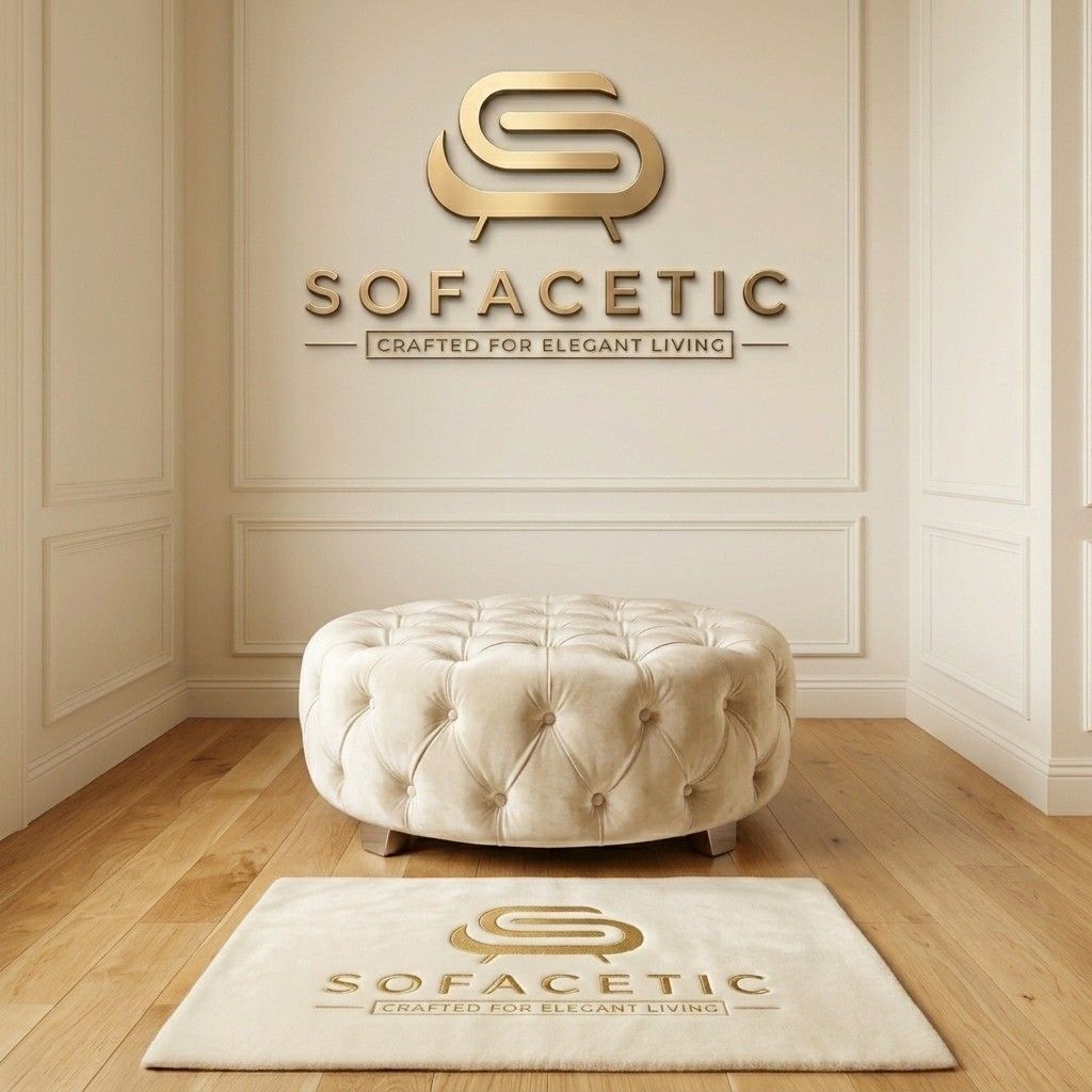 Premium Footstool in Plush Velvet Fabric