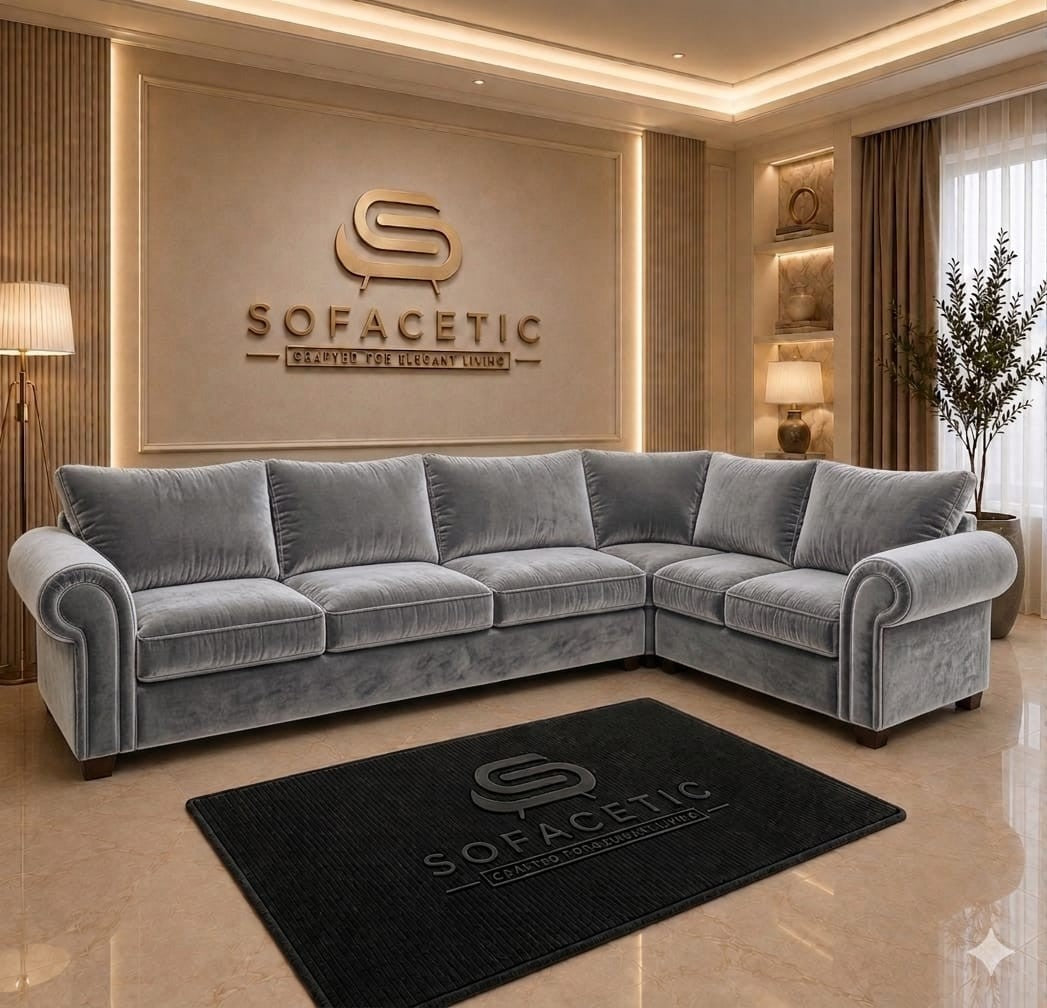 Monzi Plush velvet  Contemporary Sofa Set