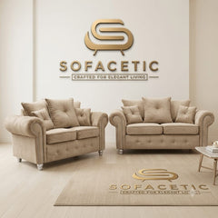 Monzi Chenille Contemporary Sofa Set