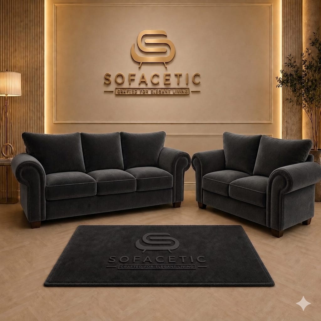 Monzi Plush velvet  Contemporary Sofa Set