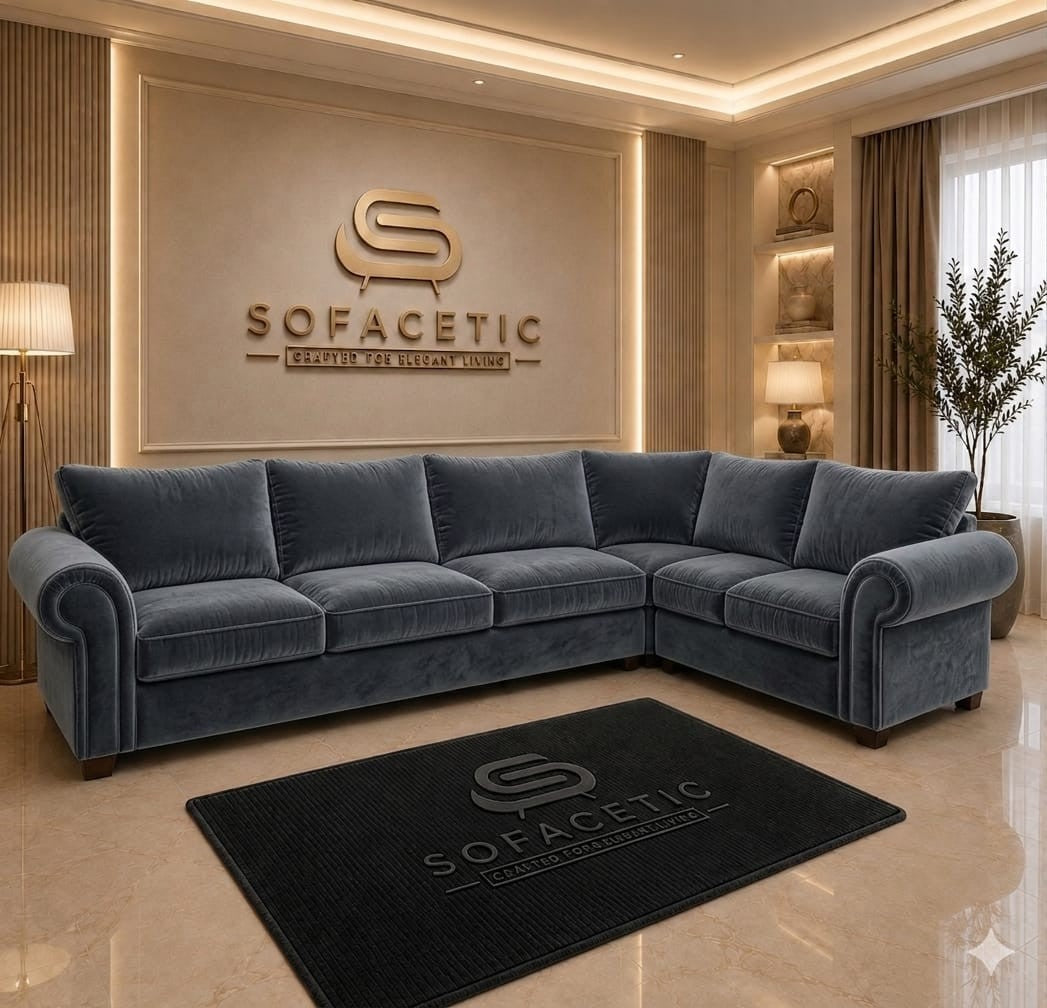 Monzi Plush velvet  Contemporary Sofa Set