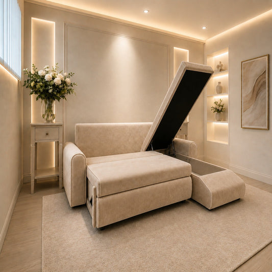 Napnest Plush Velvet Corner Sofa Bed