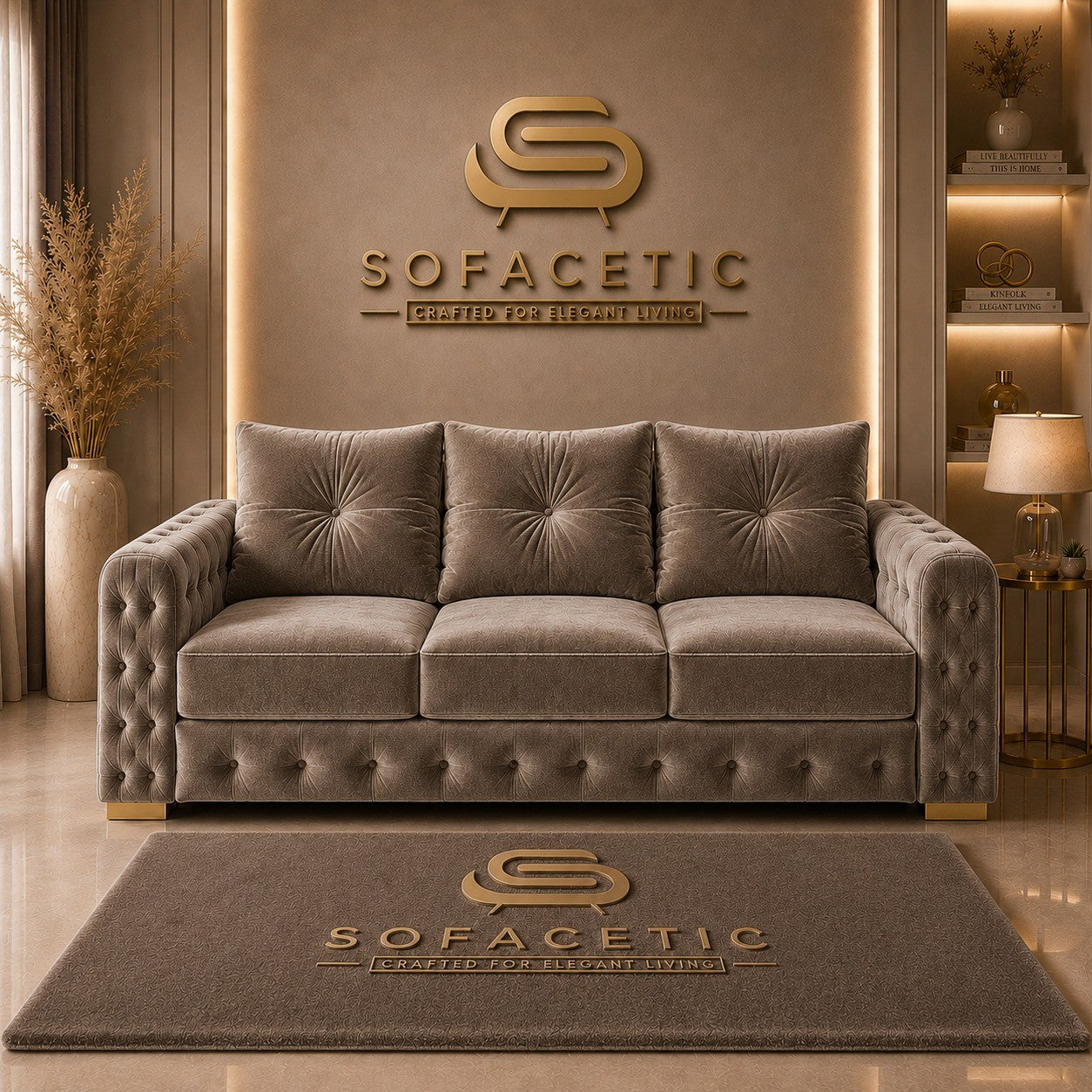 Urban Plush velvet Living Sofa Set
