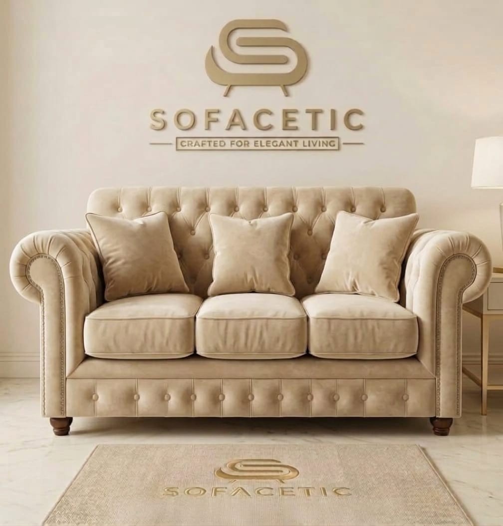 Monzi Crush velvet  Contemporary Sofa Set
