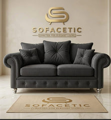 Monzi Chenille Contemporary Sofa Set
