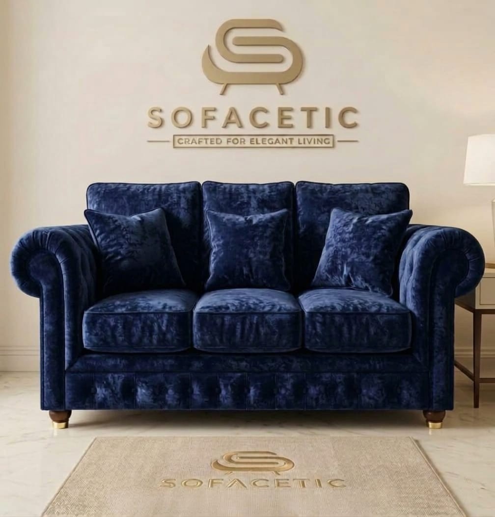Monzi Crush velvet  Contemporary Sofa Set