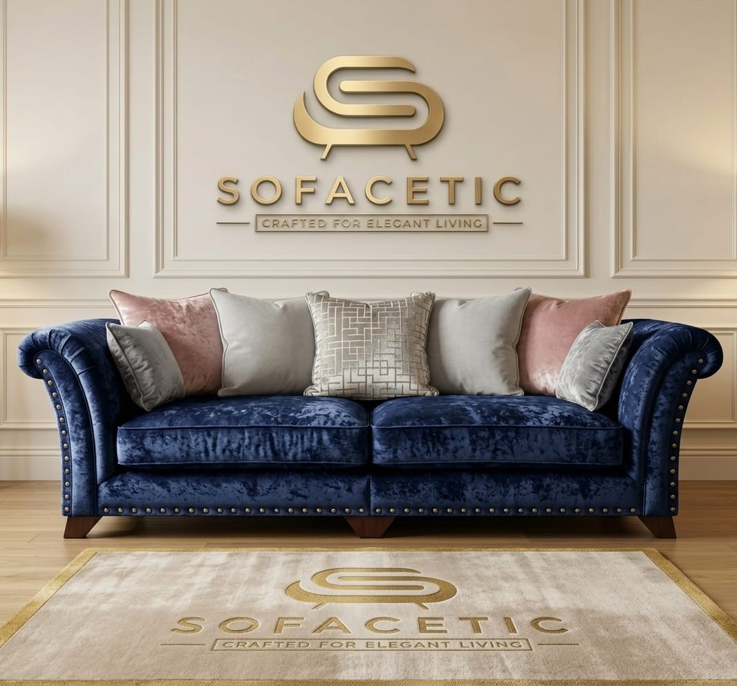 Juxen Crush Velvet Designer Sofa Set