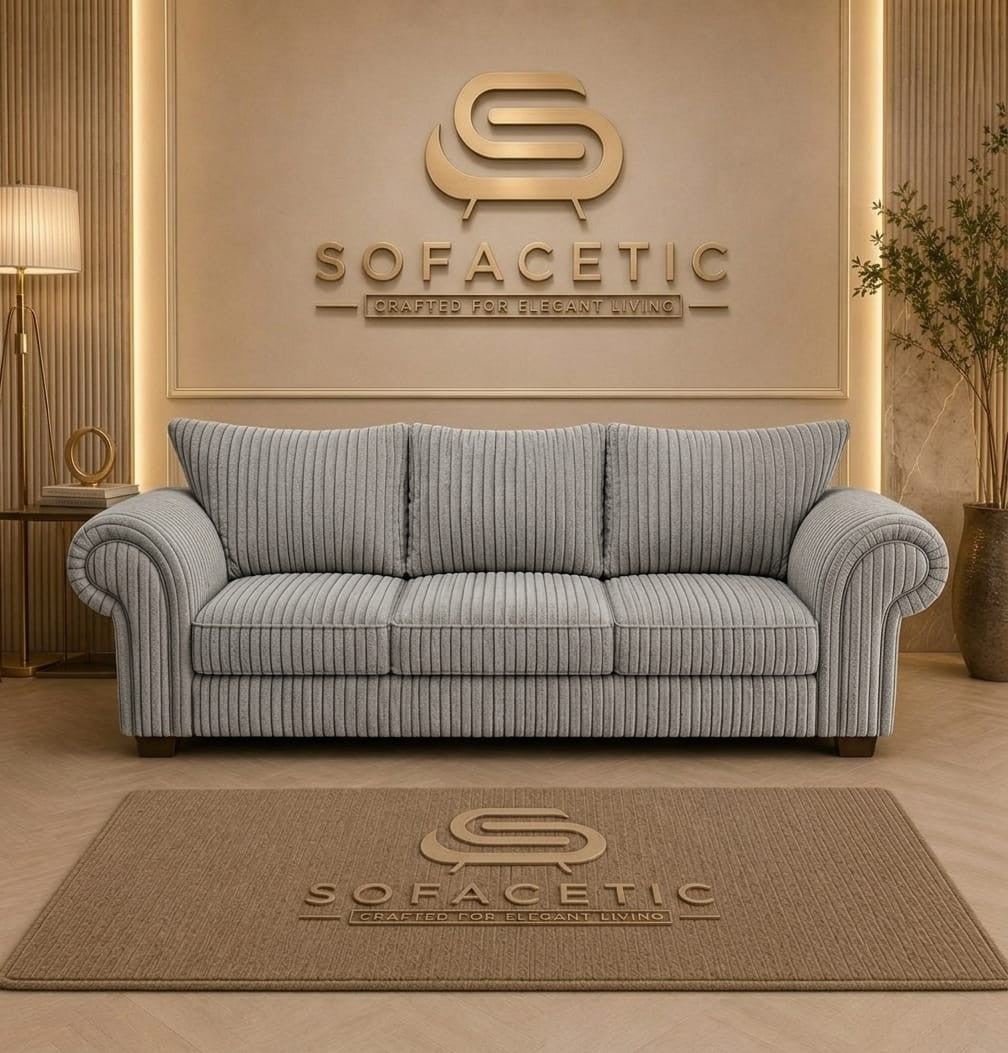 Monzi Jumbo Cord Contemporary Sofa Set