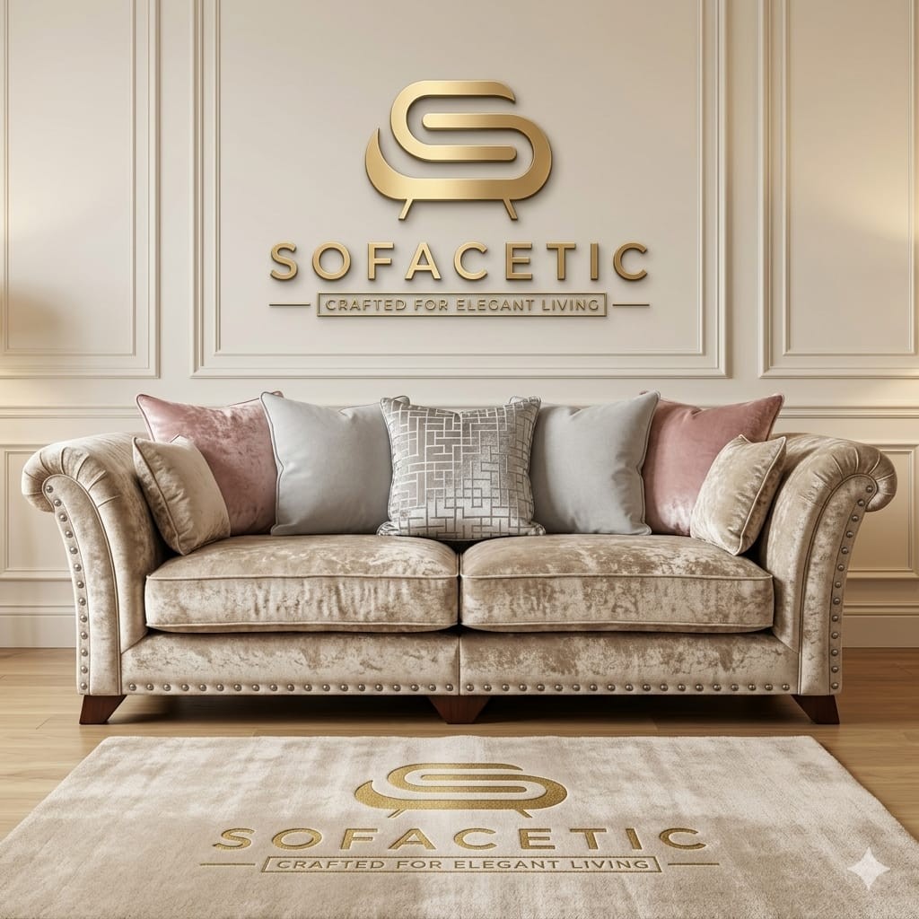 Juxen Crush Velvet Designer Sofa Set