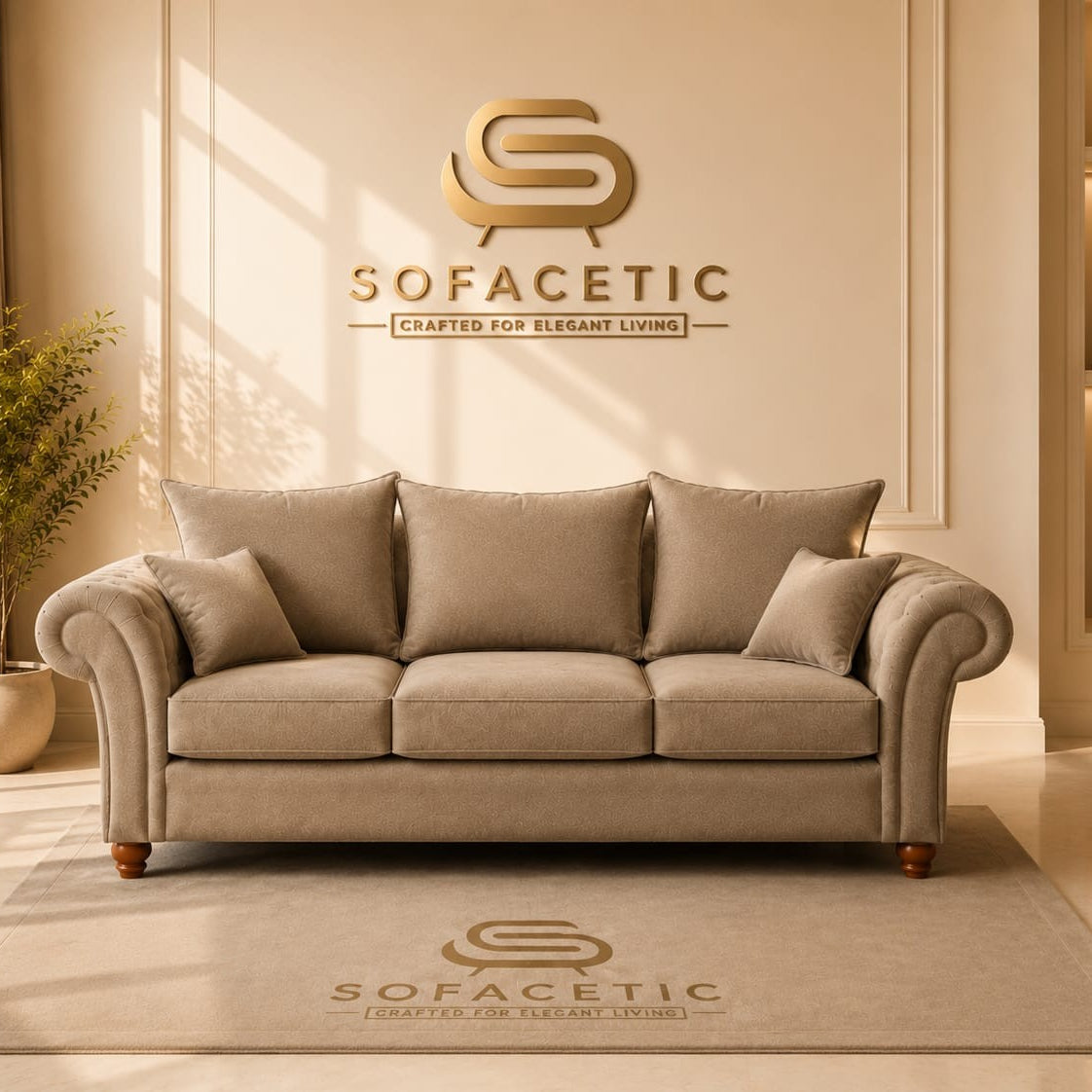 Nicole Naple Fabric Luxury Sofa Set