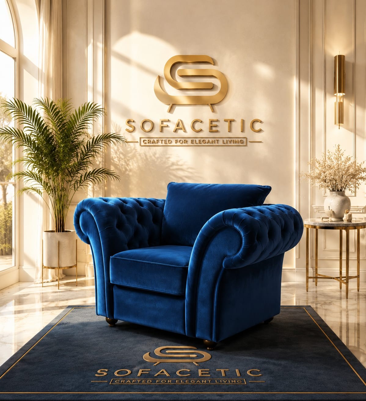 Nicole Plush velvet  Luxury Sofa Set