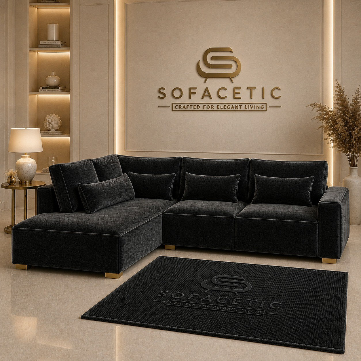 Sleefy Plush velvet Comfort Sofa Set