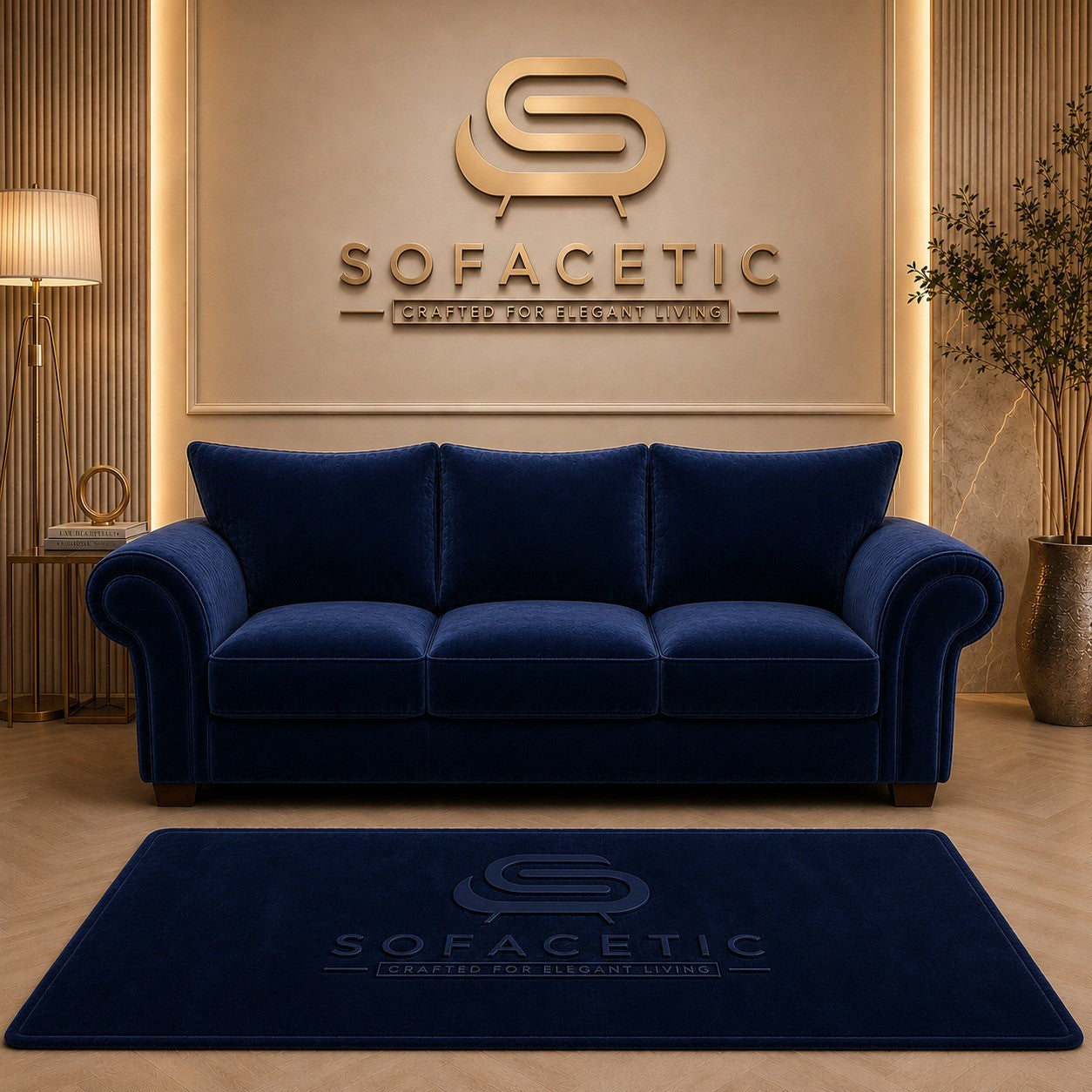 Monzi Plush velvet  Contemporary Sofa Set