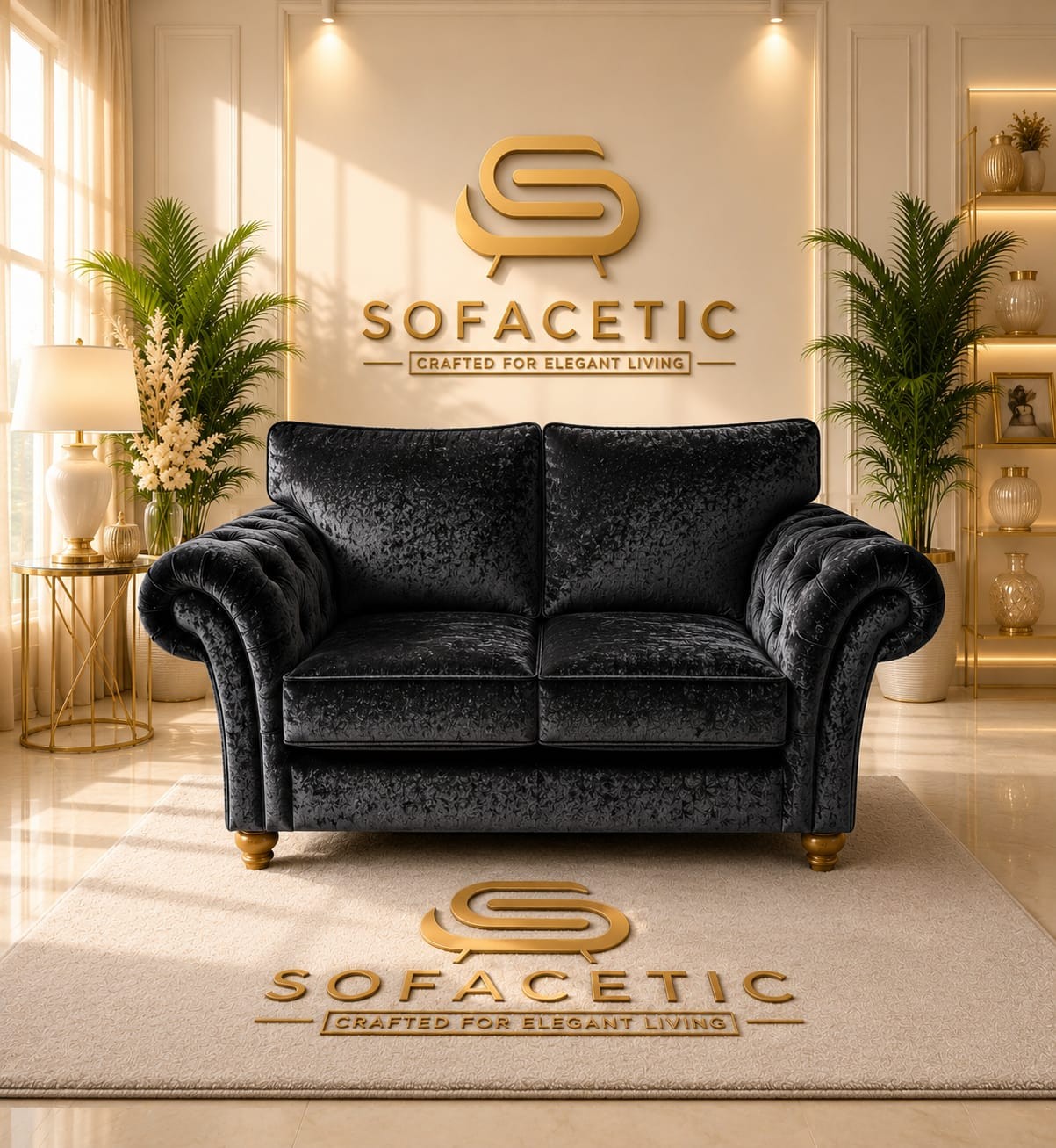 Nicole Crush velvet  Luxury Sofa Set