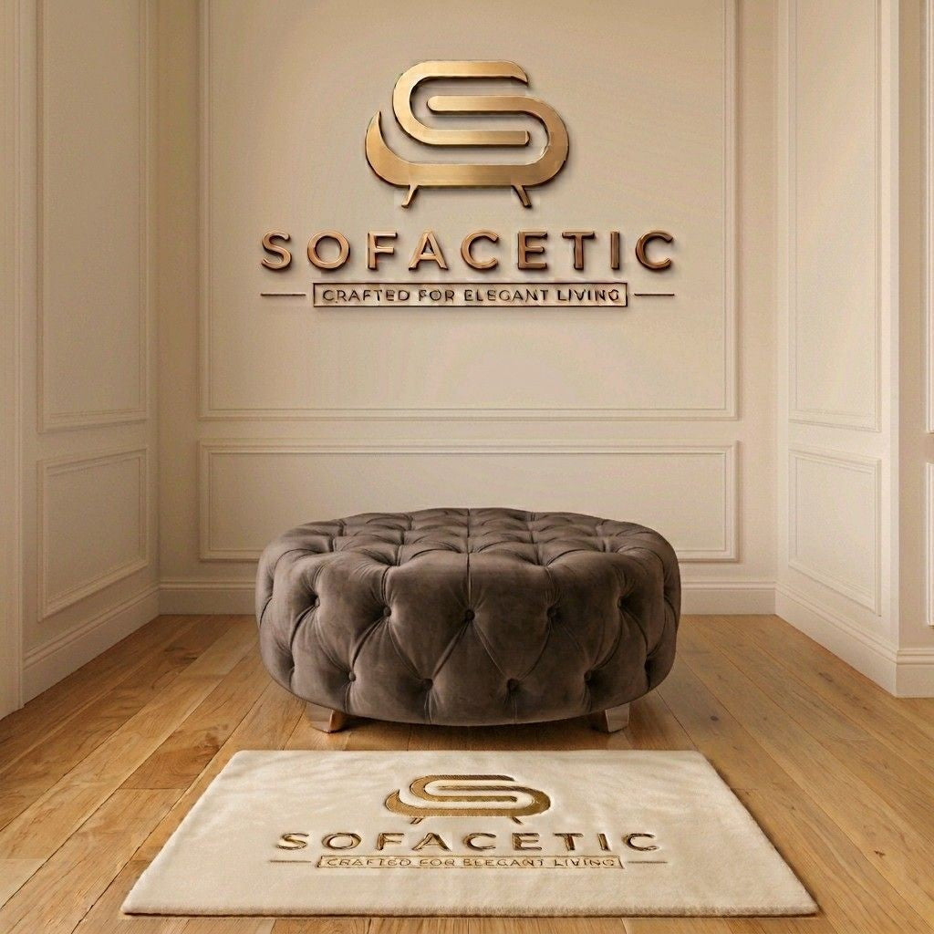 Premium Footstool in Plush Velvet Fabric