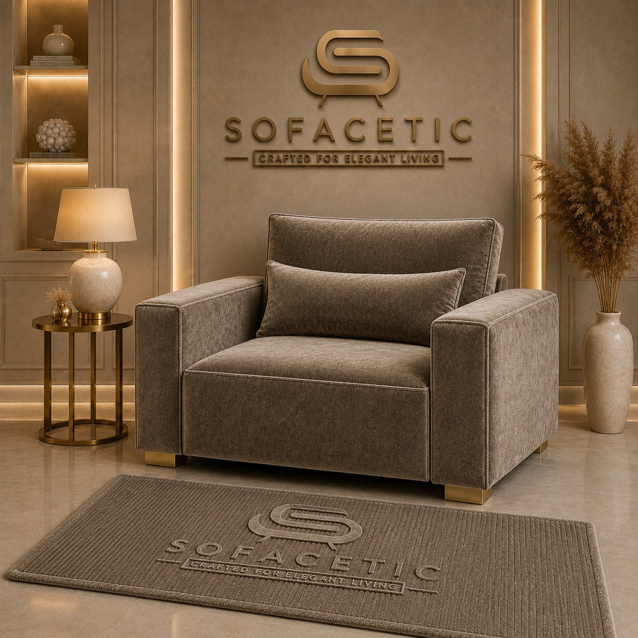 Sleefy Plush velvet Comfort Sofa Set