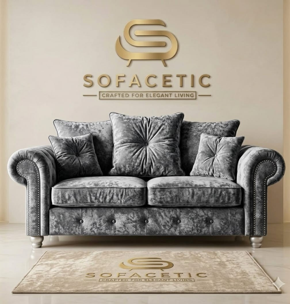 Monzi Crush velvet  Contemporary Sofa Set
