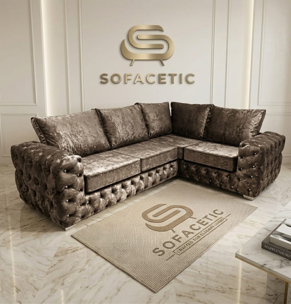 Urban Crush velvet Living Sofa Set