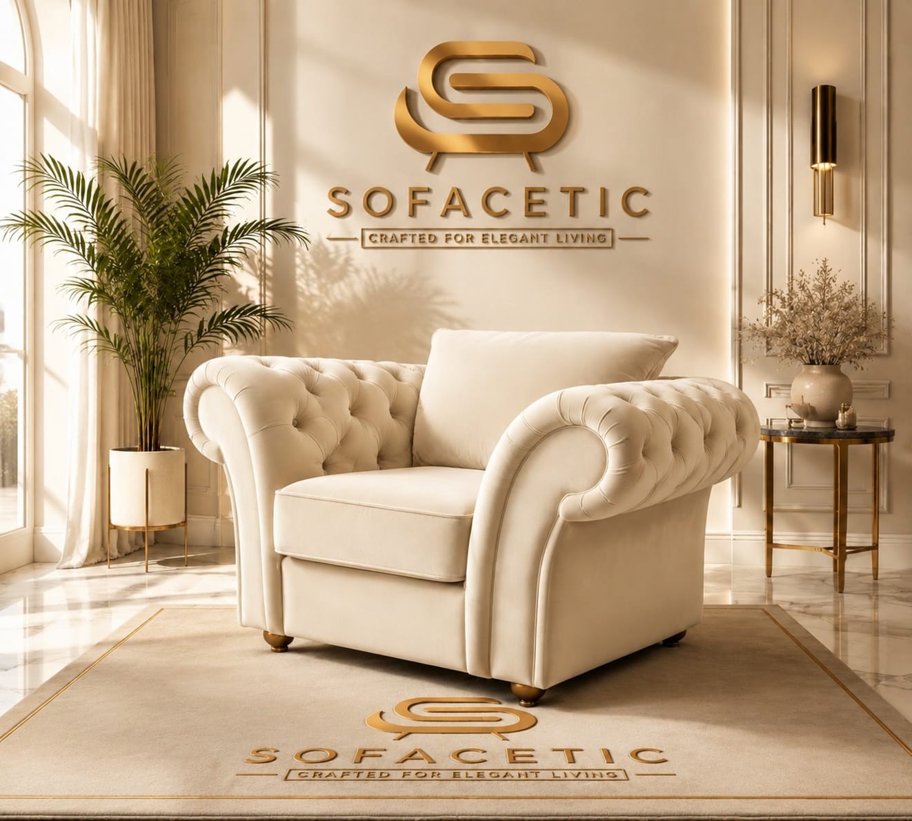 Nicole Plush velvet  Luxury Sofa Set