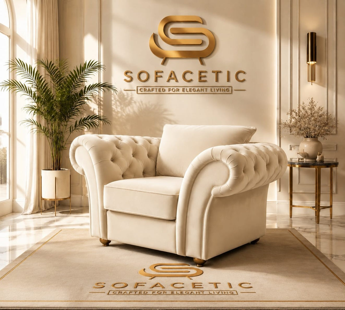 Nicole Plush velvet  Luxury Sofa Set